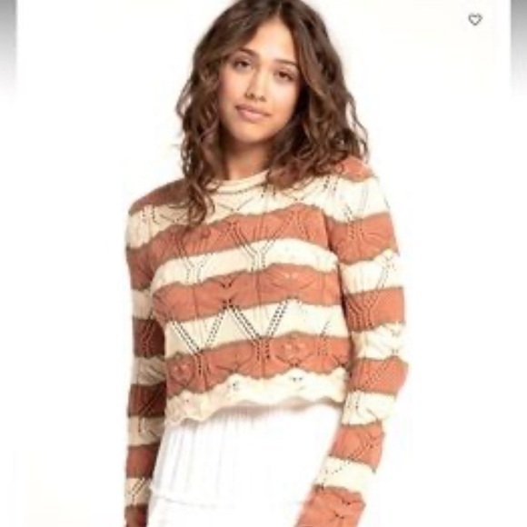 RSQ Sweaters - Tilly’s RSQ Women’s Striped Knit Cropped Sweater Size S NWT